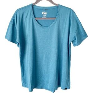REI Co-Op Top Women's XL Blue Scoop Neck Quick Dry Workout Outdoor Gorpcore